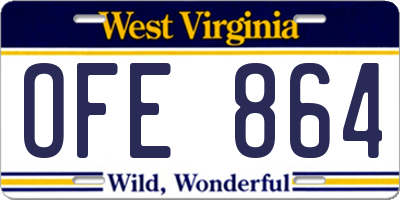 WV license plate OFE864