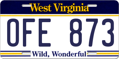 WV license plate OFE873