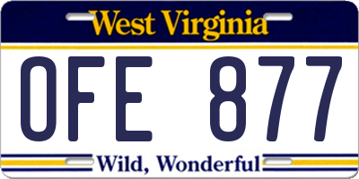 WV license plate OFE877