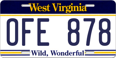 WV license plate OFE878