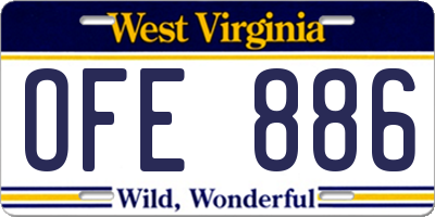 WV license plate OFE886