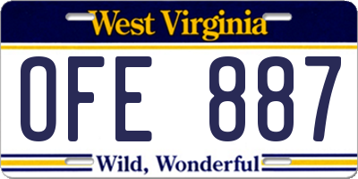 WV license plate OFE887