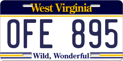 WV license plate OFE895