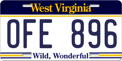 WV license plate OFE896