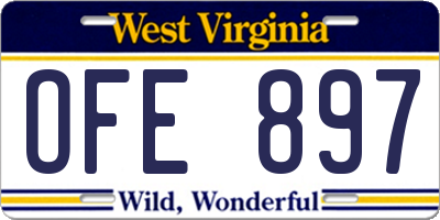 WV license plate OFE897