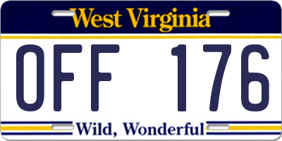 WV license plate OFF176