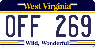 WV license plate OFF269