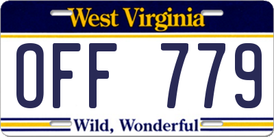WV license plate OFF779