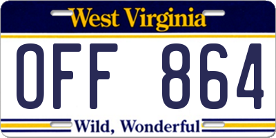 WV license plate OFF864