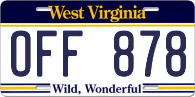 WV license plate OFF878