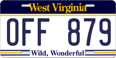 WV license plate OFF879