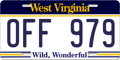 WV license plate OFF979