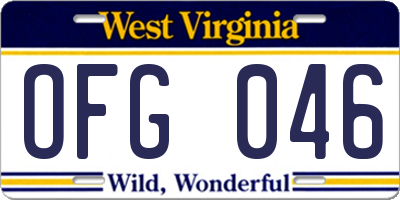 WV license plate OFG046