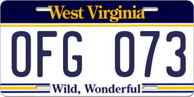 WV license plate OFG073