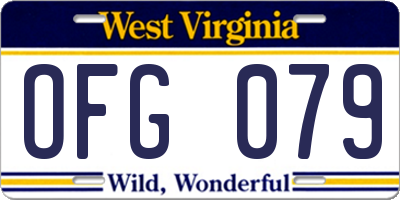 WV license plate OFG079
