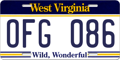 WV license plate OFG086