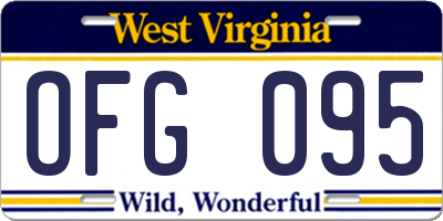 WV license plate OFG095