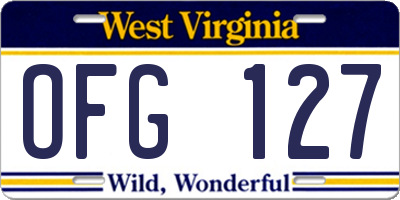 WV license plate OFG127