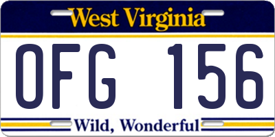 WV license plate OFG156