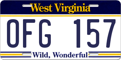 WV license plate OFG157