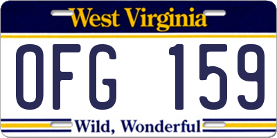 WV license plate OFG159