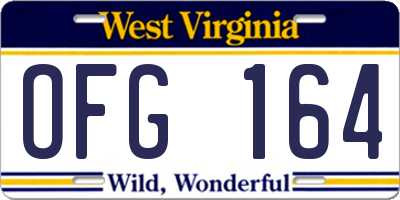WV license plate OFG164