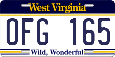 WV license plate OFG165