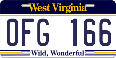 WV license plate OFG166
