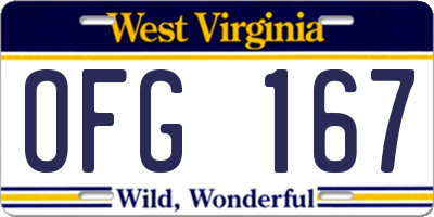 WV license plate OFG167