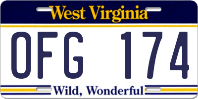WV license plate OFG174