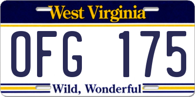 WV license plate OFG175