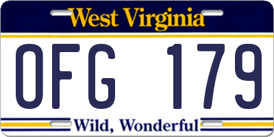 WV license plate OFG179