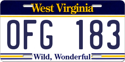 WV license plate OFG183