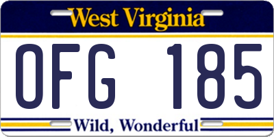 WV license plate OFG185