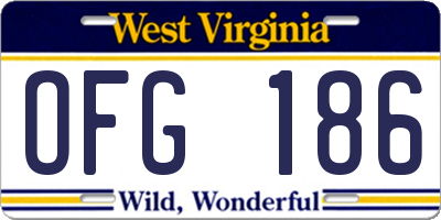 WV license plate OFG186