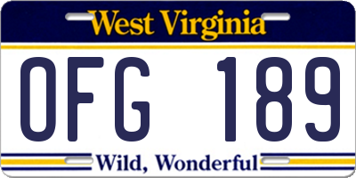 WV license plate OFG189