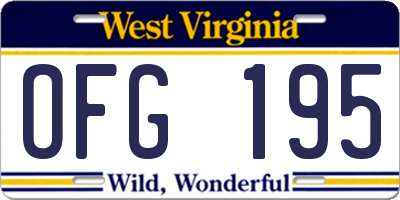 WV license plate OFG195