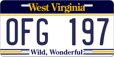 WV license plate OFG197