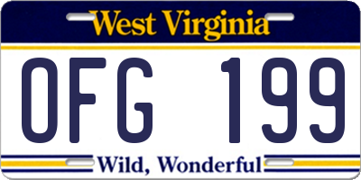 WV license plate OFG199