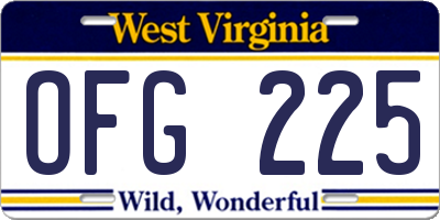 WV license plate OFG225