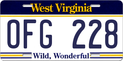 WV license plate OFG228