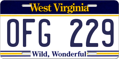 WV license plate OFG229