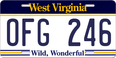 WV license plate OFG246