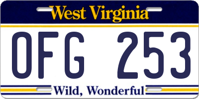 WV license plate OFG253