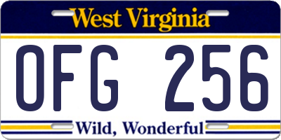 WV license plate OFG256