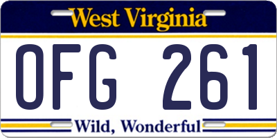 WV license plate OFG261