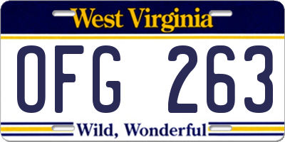 WV license plate OFG263