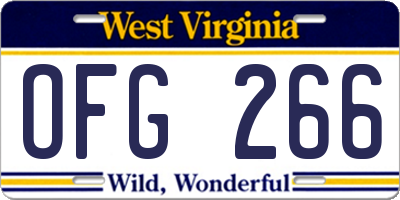 WV license plate OFG266