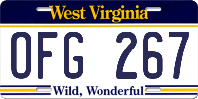 WV license plate OFG267