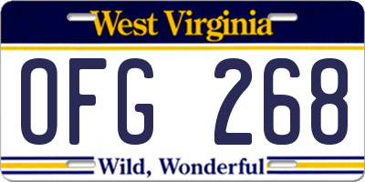 WV license plate OFG268